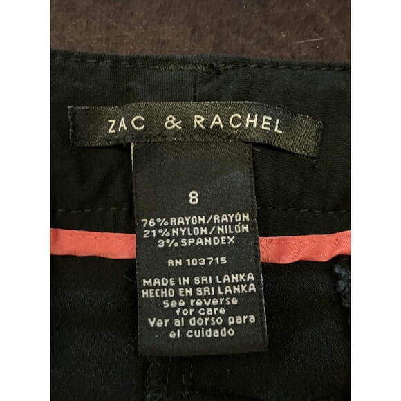 Zac & Rachel Pants Womens 8 Black Straight Leg Stretch Dress Career Work Office - Picture 6 of 7